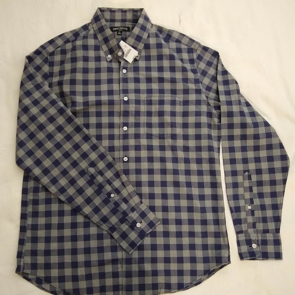 J.Crew Mercantile Blue and Gray Large shirt NEW